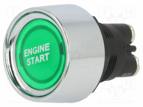 Mygtukinis jungiklis 50A/250VAC, 50A/12VDC OFF-(ON) žalias (variklio paleidimui)